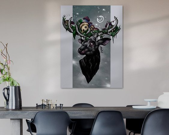 Voorbeeld van het werk in een kamer