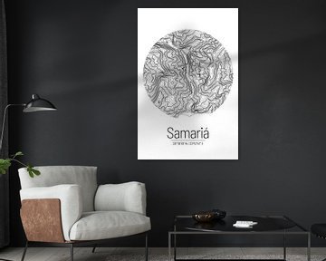 Samariá Gorge | Topographic Map (Minimal) by ViaMapia