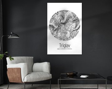 Triglav | Topographic Map (Minimal) by ViaMapia