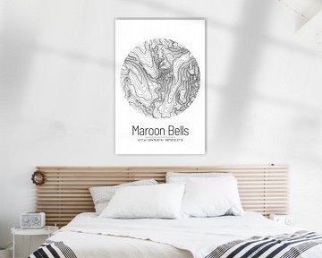 Maroon Bells | Landkarte Topografie (Minimal) von ViaMapia