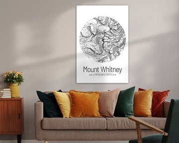 Mount Whitney | Kaart Topografie (Minimaal)