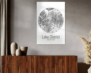 Lake District | Kaart Topografie (Minimaal)