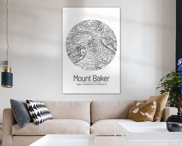 Mount Baker | Landkarte Topografie (Minimal) von ViaMapia