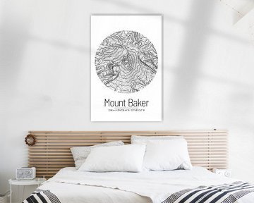 Mount Baker | Kaart Topografie (Minimaal)