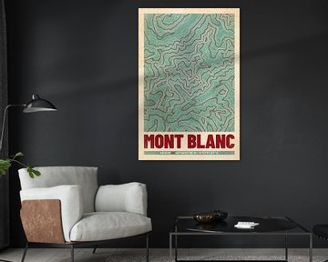 Mont Blanc | Landkarte Topografie (Retro) von ViaMapia