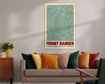 Mount Rainier | Topographic Map (Retro) by ViaMapia