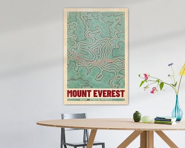 Mount Everest | Topographic Map (Retro) by ViaMapia