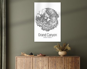 Grand Canyon | Kaart Topografie (Minimaal)