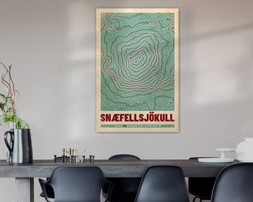Snaefellsjökull | Landkarte Topografie (Retro) von ViaMapia