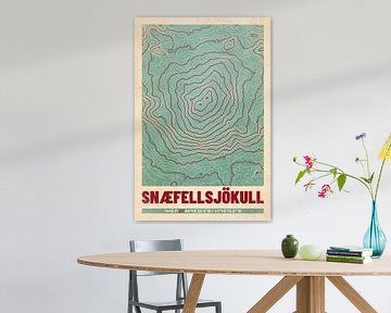 Snaefellsjökull | Topographic Map (Retro) by ViaMapia