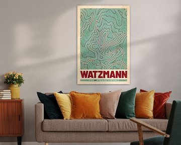 Watzmann | Landkarte Topografie (Retro)