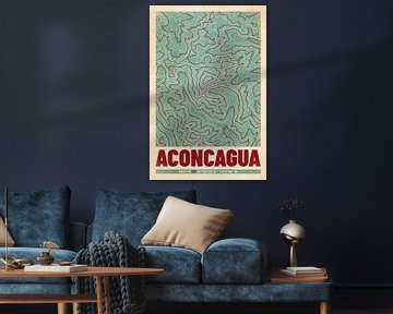 Aconcagua | Landkarte Topografie (Retro) von ViaMapia