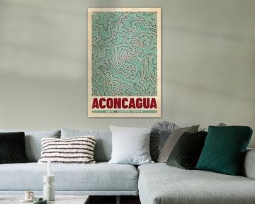 Aconcagua | Landkarte Topografie (Retro)