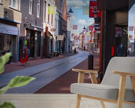 Voorbeeld van het werk in een kamer