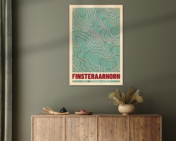 Finsteraarhorn | Kaart Topografie (Retro)