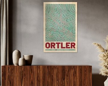 Ortler | Landkarte Topografie (Retro)