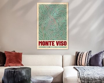 Monte Viso | Topographic Map (Retro) by ViaMapia