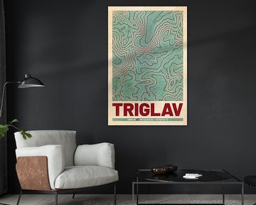 Triglav | Topographie de la carte (Rétro) sur ViaMapia