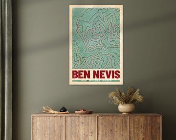 Ben Nevis | Kaart Topografie (Retro)