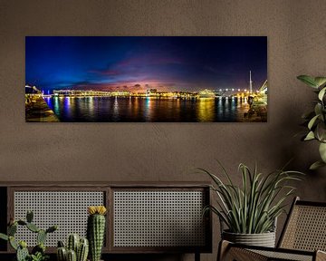 Panorama of Willemstad Curacao by night by Bob Karman