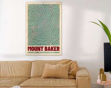 Mount Baker | Topographic Map (Retro) by ViaMapia