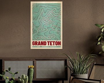 Grand Teton | Topographic Map (Retro) by ViaMapia