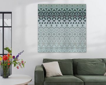 Abstrakter farbenfroher geometrischer Hintergrund mit künstlerischen Elementen wie Pinselstrich und  von Ariadna de Raadt-Goldberg