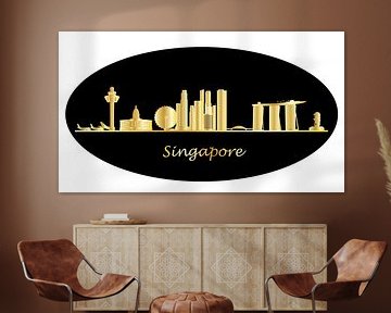 skyline singapur-stadt in asien mit hochhäusern und hotels