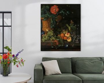 Terrakotta-Vase mit Blumen und Früchten, Jan van Huijsum