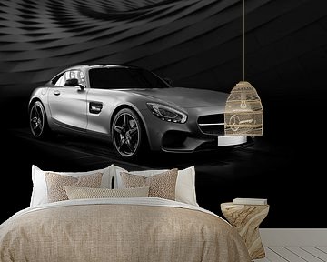 Mercedes SL supercar coupe in black and white by Atelier Liesjes