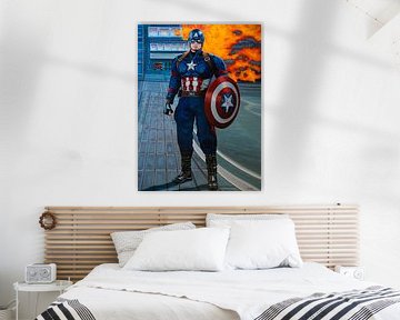 Captain America Schilderij van Paul Meijering
