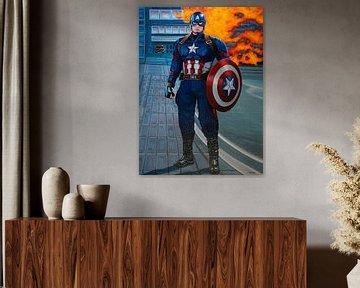 Captain America Schilderij van Paul Meijering