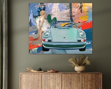 porsche with abstract background by Nicole Habets