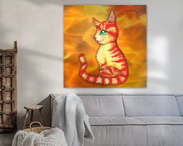 Fiery cat by Bianca Wisseloo