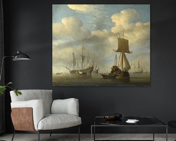An English Vessel and Dutch Ships Becalmed, Willem van de Velde