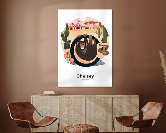 Voorbeeld van het werk in een kamer