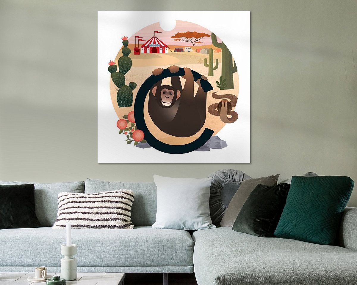 Voorbeeld van het werk in een kamer