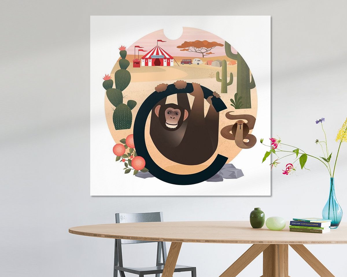 Voorbeeld van het werk in een kamer