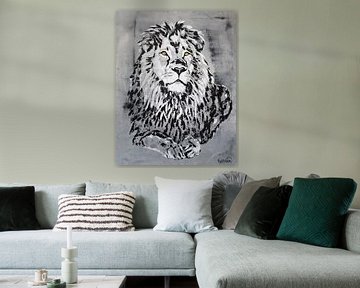 De leeuwenkoning Cecil van Kathleen Artist Fine Art