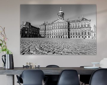 Almost deserted Dam square with the Royal Palace of Amsterdam by Sjoerd van der Wal