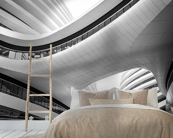 Voorbeeld van het werk in een kamer