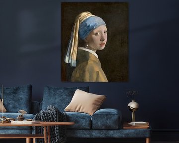 Meisje met de parel (in spiegelbeeld) - Johannes Vermeer