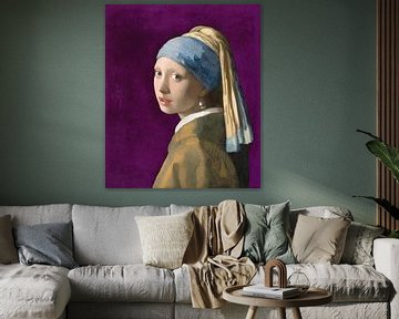 Mädchen mit dem Perlenohrring, violett - Johannes Vermeer