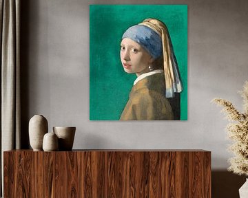 Mädchen mit dem Perlenohrring, grün - Johannes Vermeer