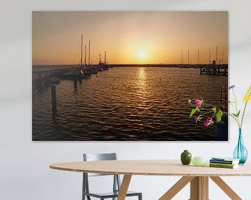 zonsondergang in haven
