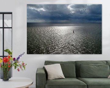 low dark clouds over the sea