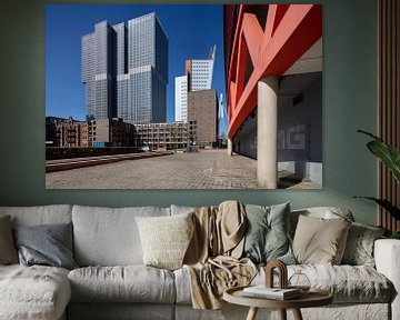 Rotterdam toren en Willemsbrug in Rotterdam van Joost Adriaanse