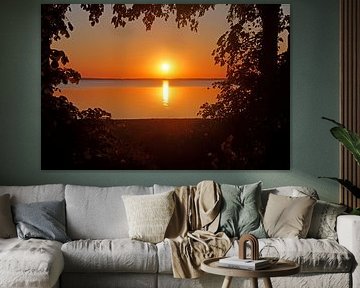 zonsondergang aan zee