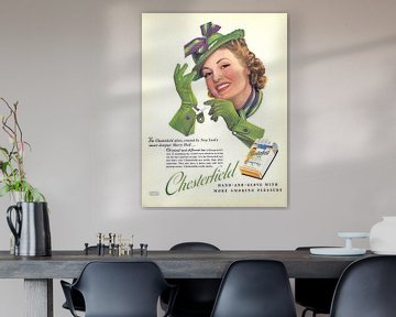 Poster met advertentie voor Chesterfield uit 1939 van Atelier Liesjes