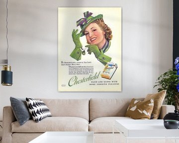 Poster with ad for Chesterfield from 1939 by Atelier Liesjes